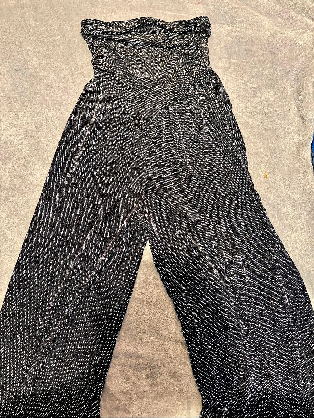 madden girl Ruched Strapless Jumpsuit in Black Size Small